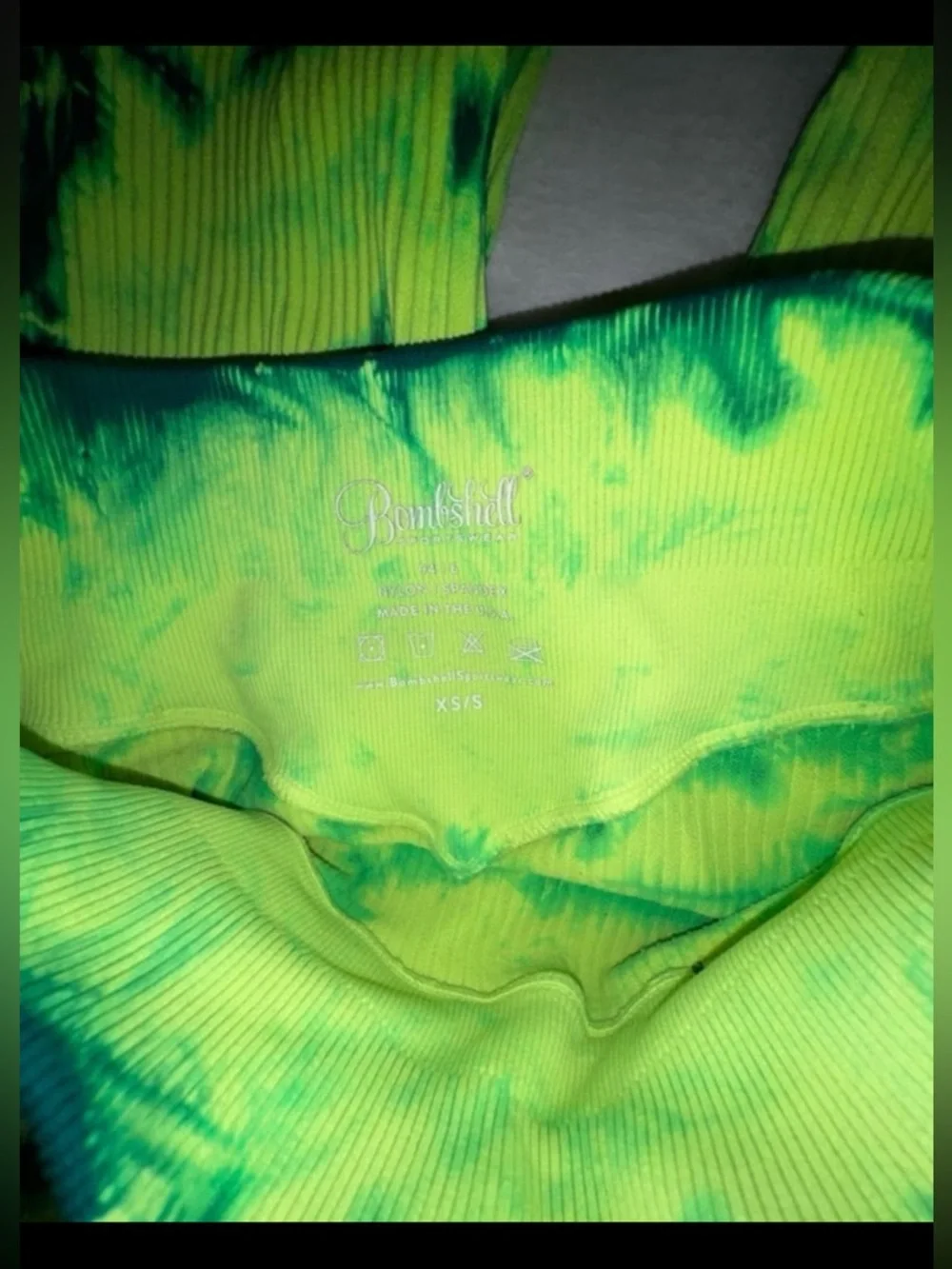 Bombshell sportswear Leggings size XS/S seamless ribbed tie dye - Picture 9 of 9